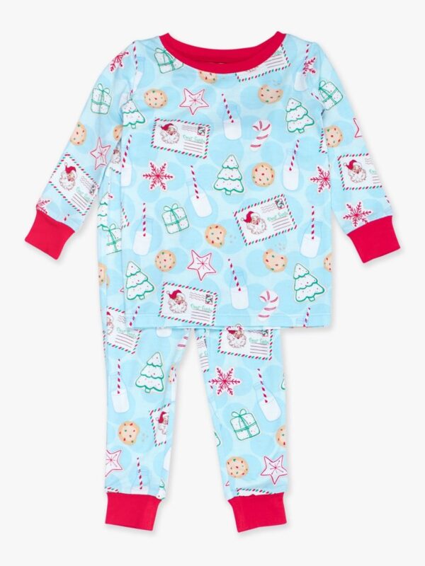 Festive Christmas-themed pajama set for kids.