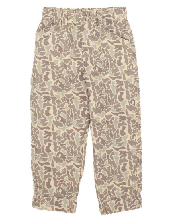 Brown camouflage pants on white background