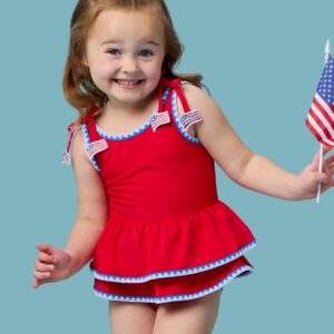 RuffleButts - Vintage Americana - Crochet Detail Butterfly One Piece