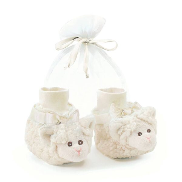 bearington collection lamby lamb booties Cute lamb-themed baby booties gift set.