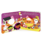 Colorful Halloween book with candy corn character illustration.